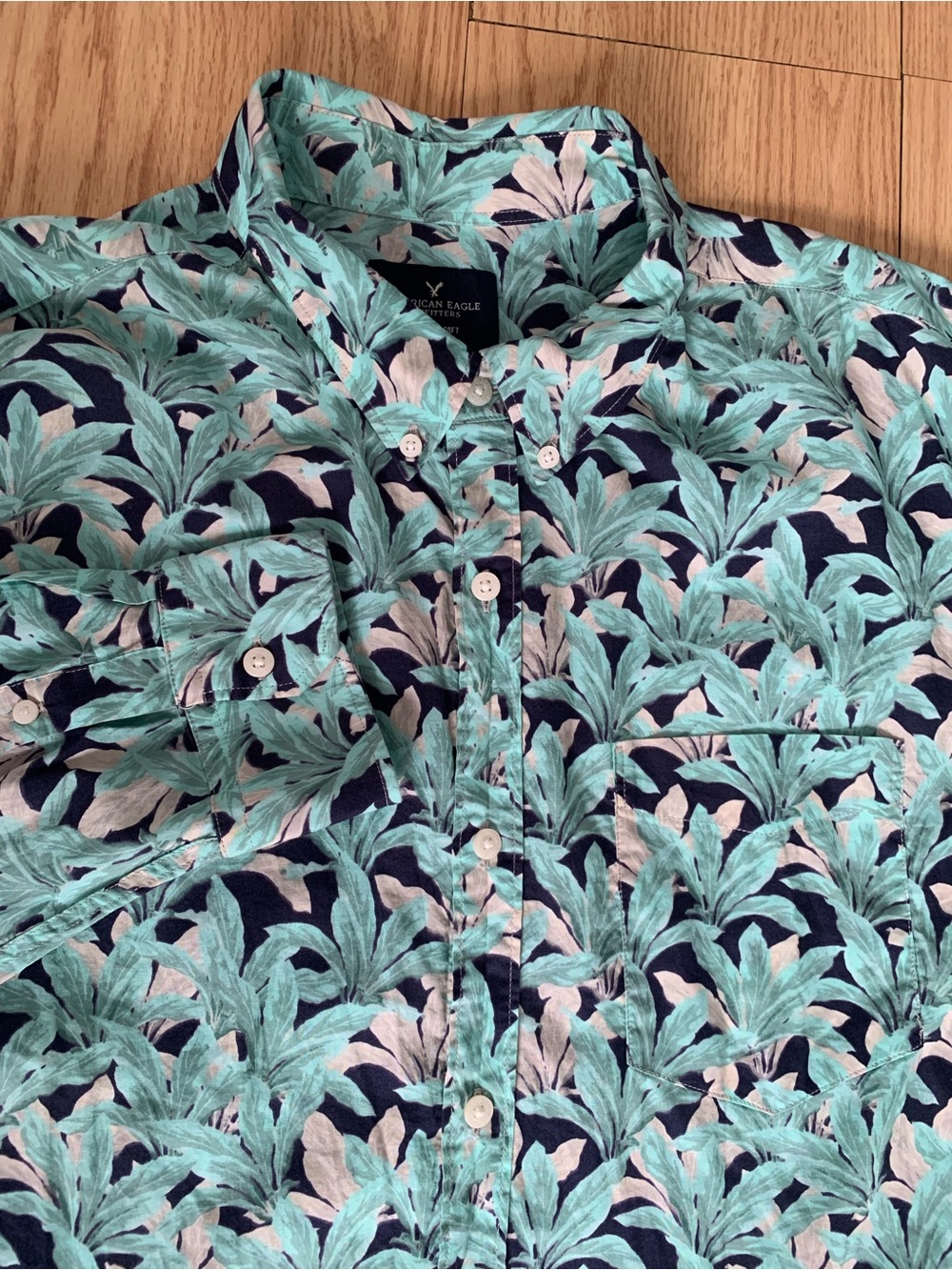 American Eagle Seriously Soft Classic Fit Aloha Hawaiian Button Up Shirt Men XXL